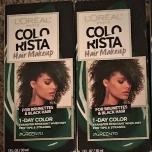 Set of 2 Green L'oreal Colorista Hair Makeup - NIB